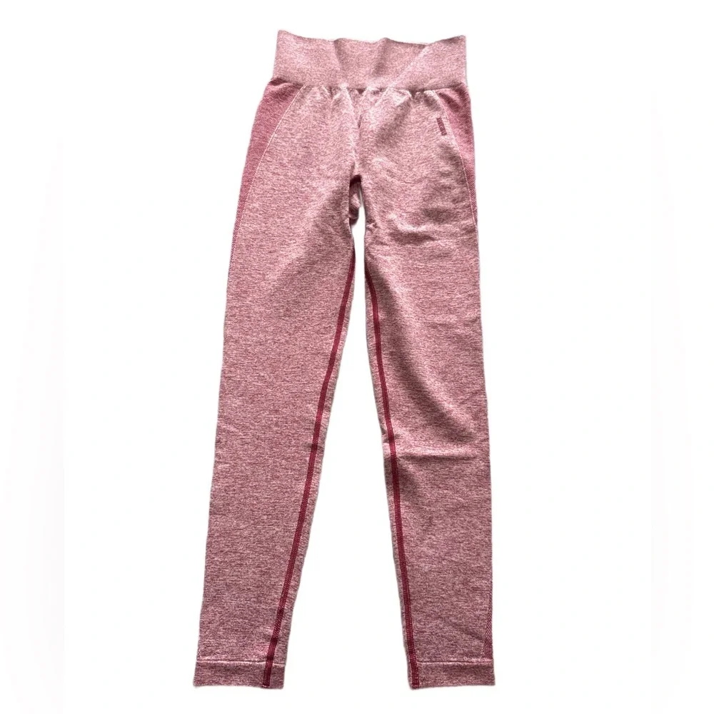 Gymshark Waist Spellout Seamless Legging Heathered Red Small